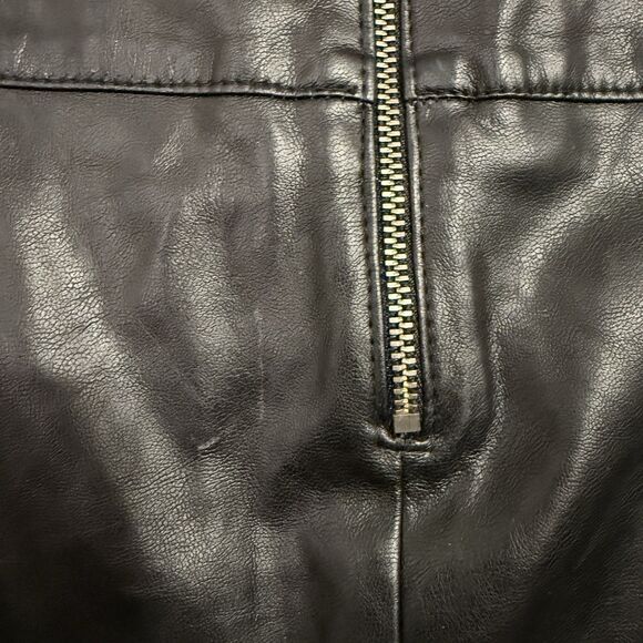 The Kooples Women's Black Ruffled High Faux Leather Mini Short Skirt Size 1 - Picture 10 of 11